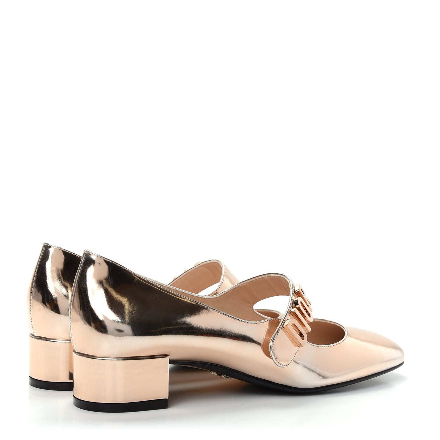 Mirror Finish Calfskin Baby-D Ballet Pumps 37.5 Stardust Gold