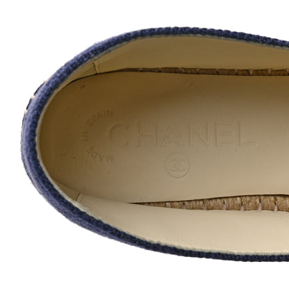 Chanel Denim Toile CC Espadrilles 37 Navy Black 6 of 9
