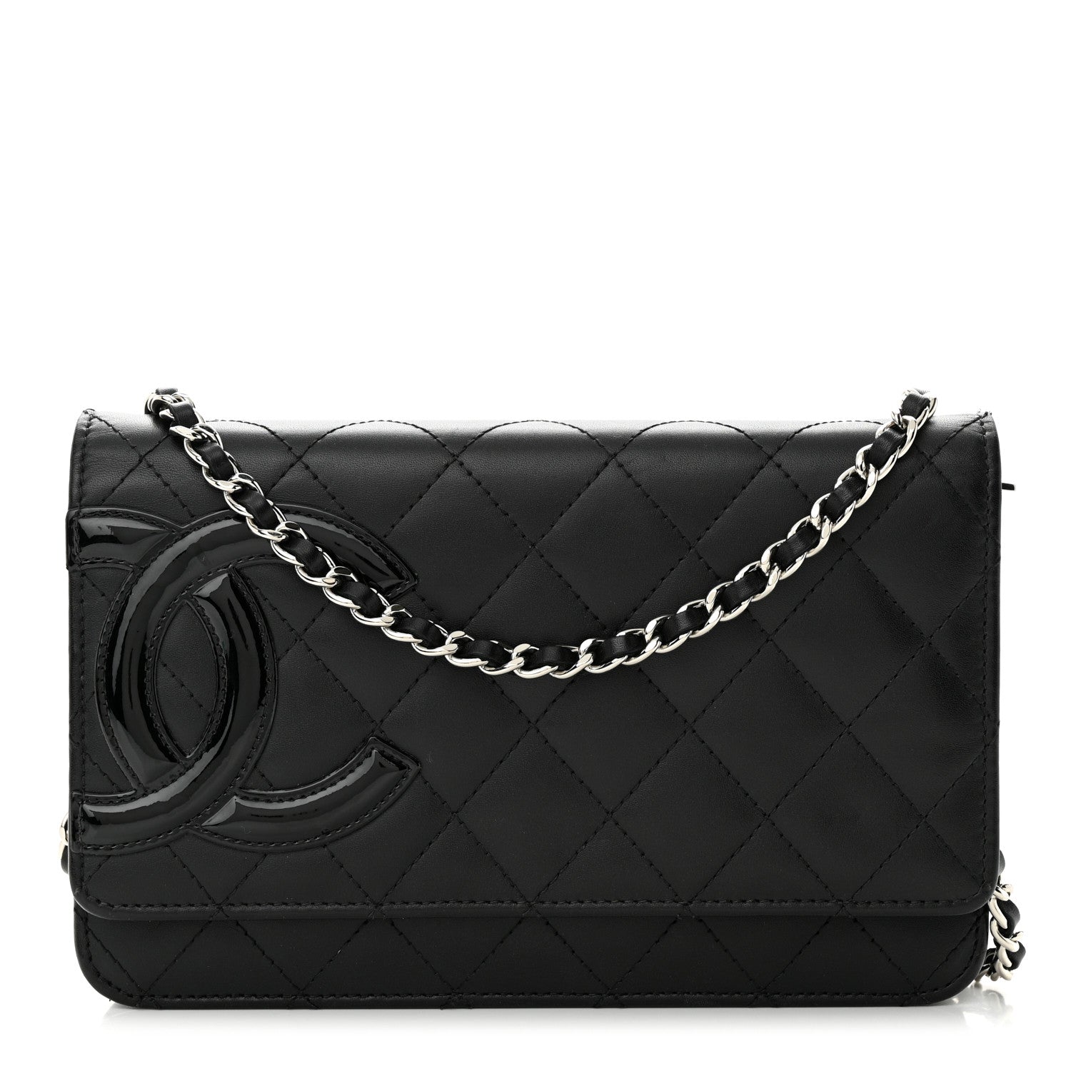 Chanel Calfskin Quilted Cambon Wallet on Chain WOC Black 1 of 12