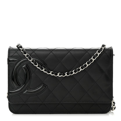 Chanel Calfskin Quilted Cambon Wallet on Chain WOC Black 1 of 12