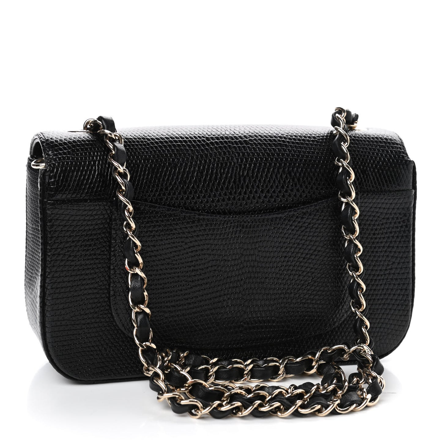 Lizard Mini Rectangular Flap Black