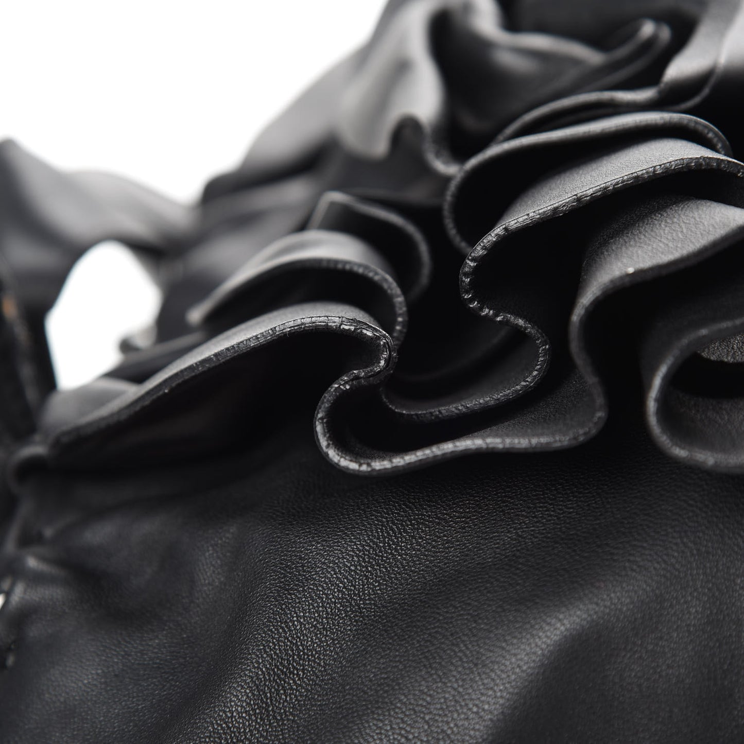 Nappa Pleated Tote Black