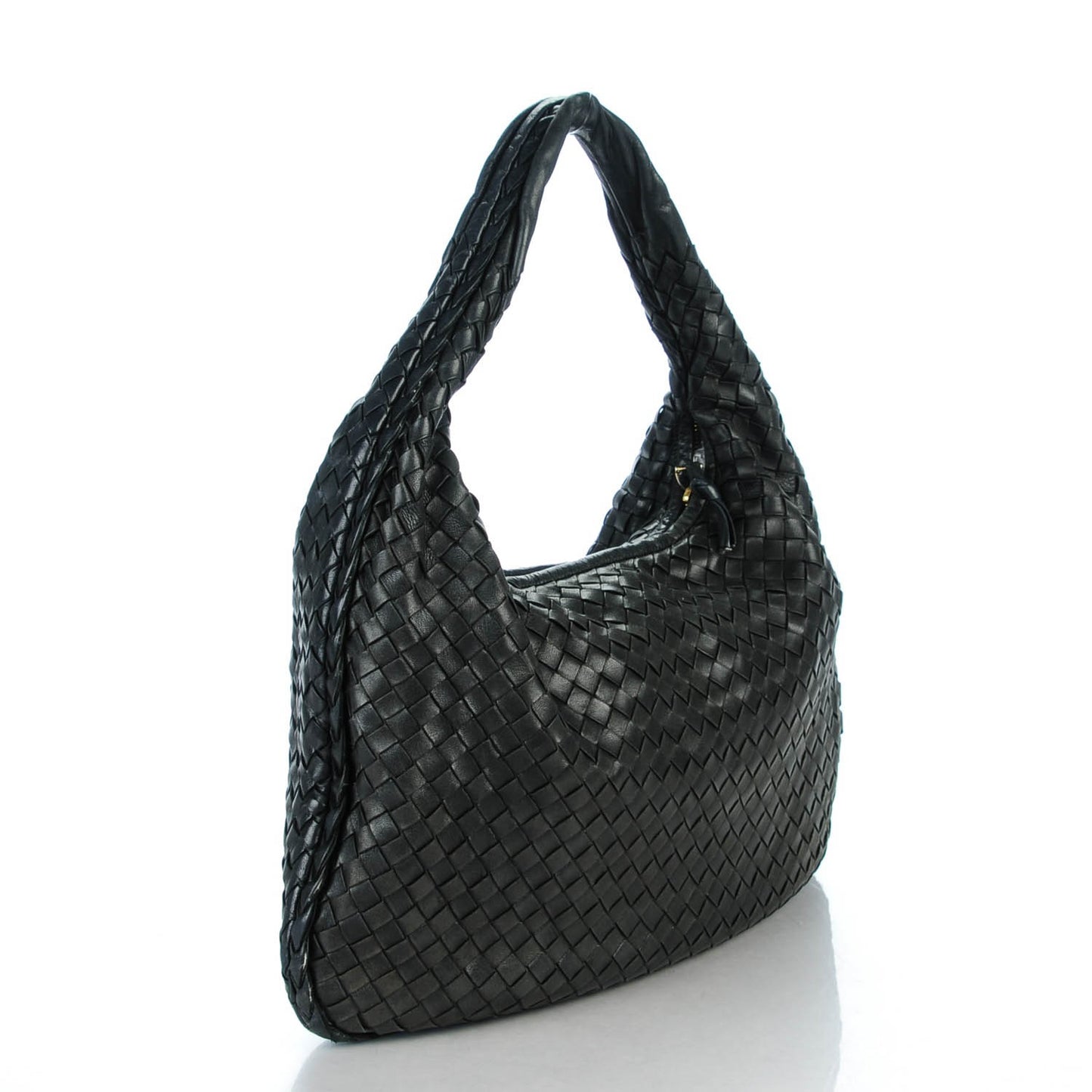 Nappa Intrecciato Medium Veneta Hobo Black