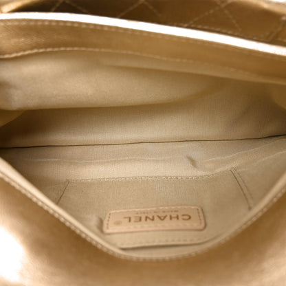 Chanel Metallic Lambskin Quilted Fold Up Again Clutch Gold 5 of 10