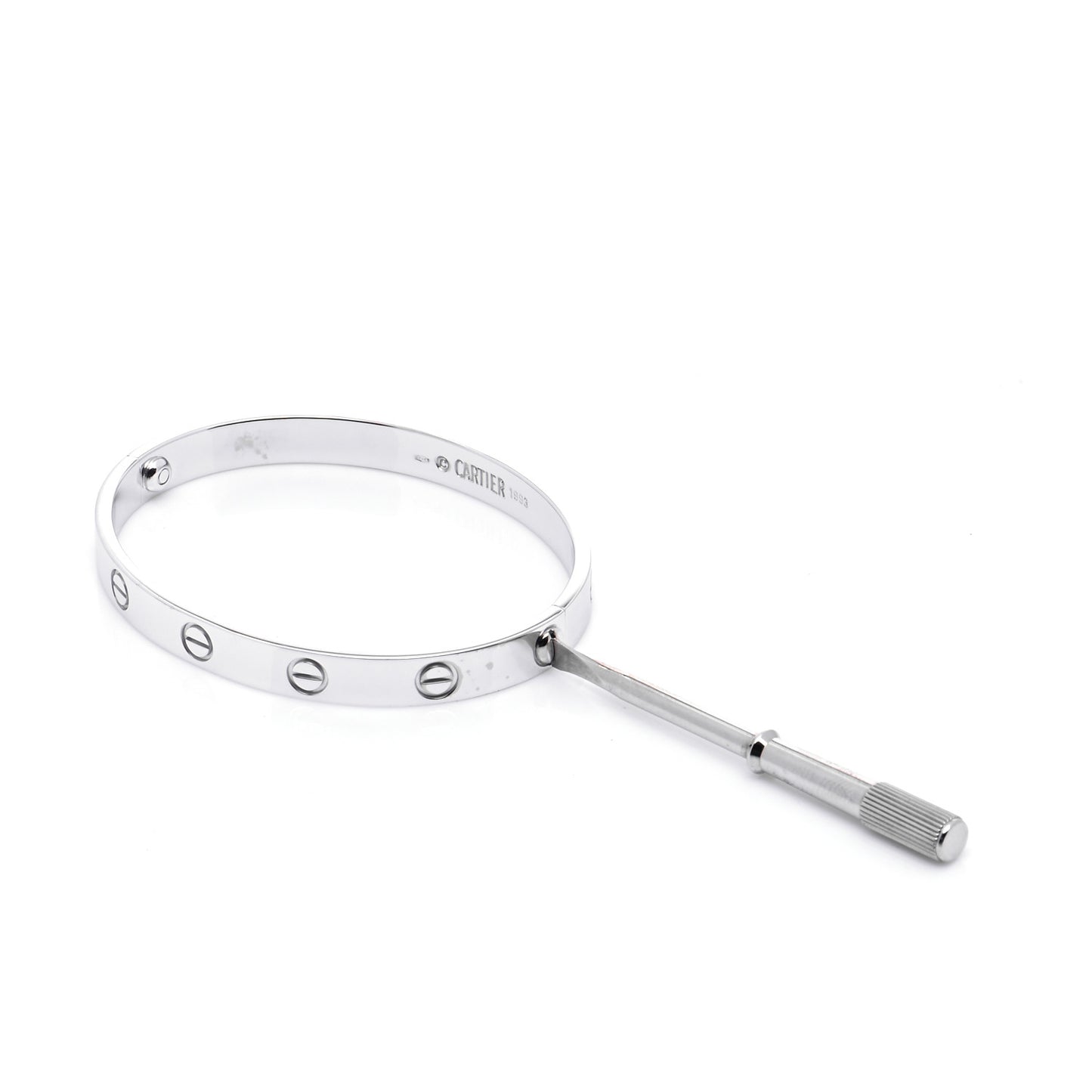 18K White Gold LOVE Bracelet 16