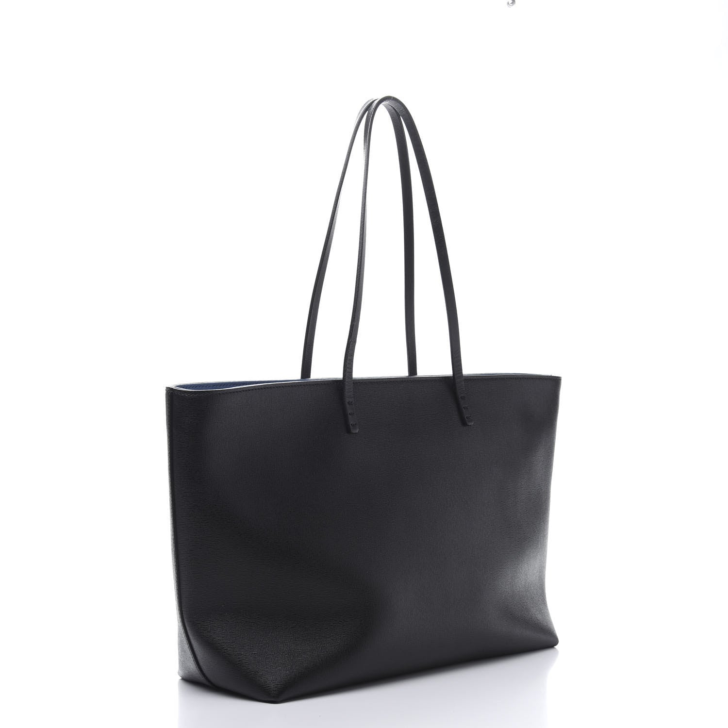 Fendi Vitello Elite Cuoio Monster Buggies Medium Roll Tote Black Multicolor Blue Cobalto 3 of 10