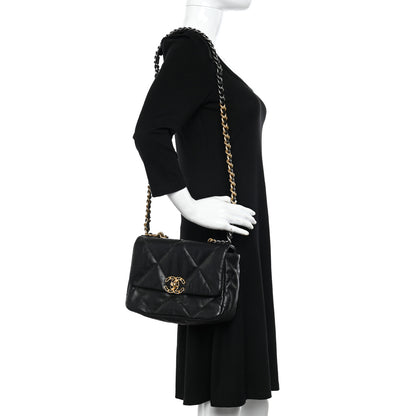 Chanel Goatskin Quilted Medium Chanel 19 Flap Black 2 of 12