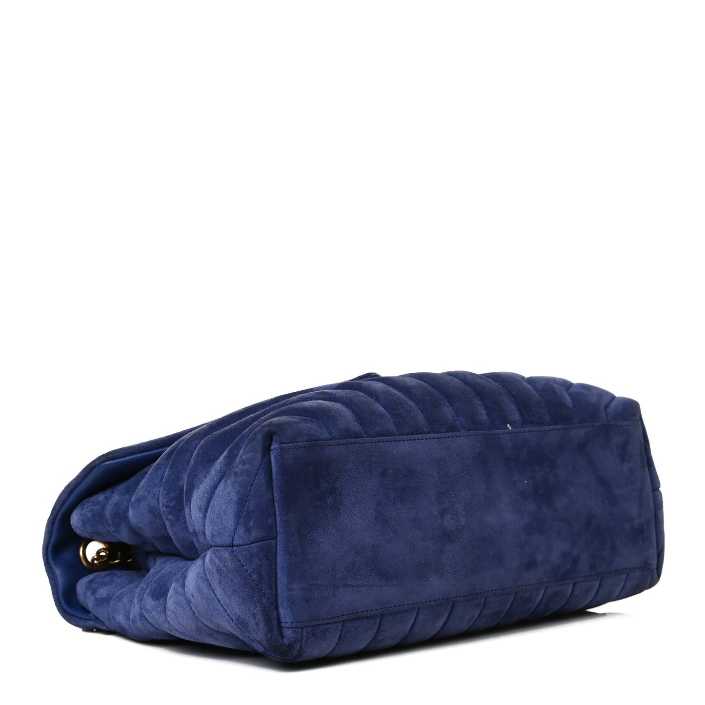 Suede Y Quilted Monogram Medium Loulou Chain Satchel Blue