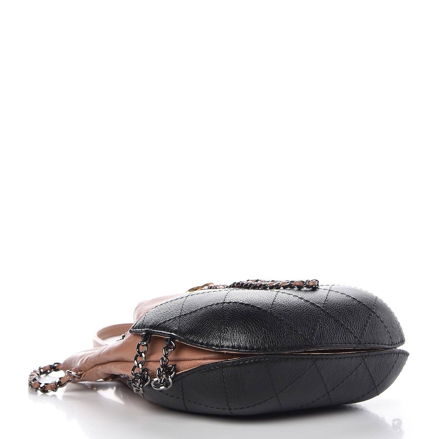 Chanel Calfskin Quilted Small Gabrielle Bucket Beige Black 4 of 10