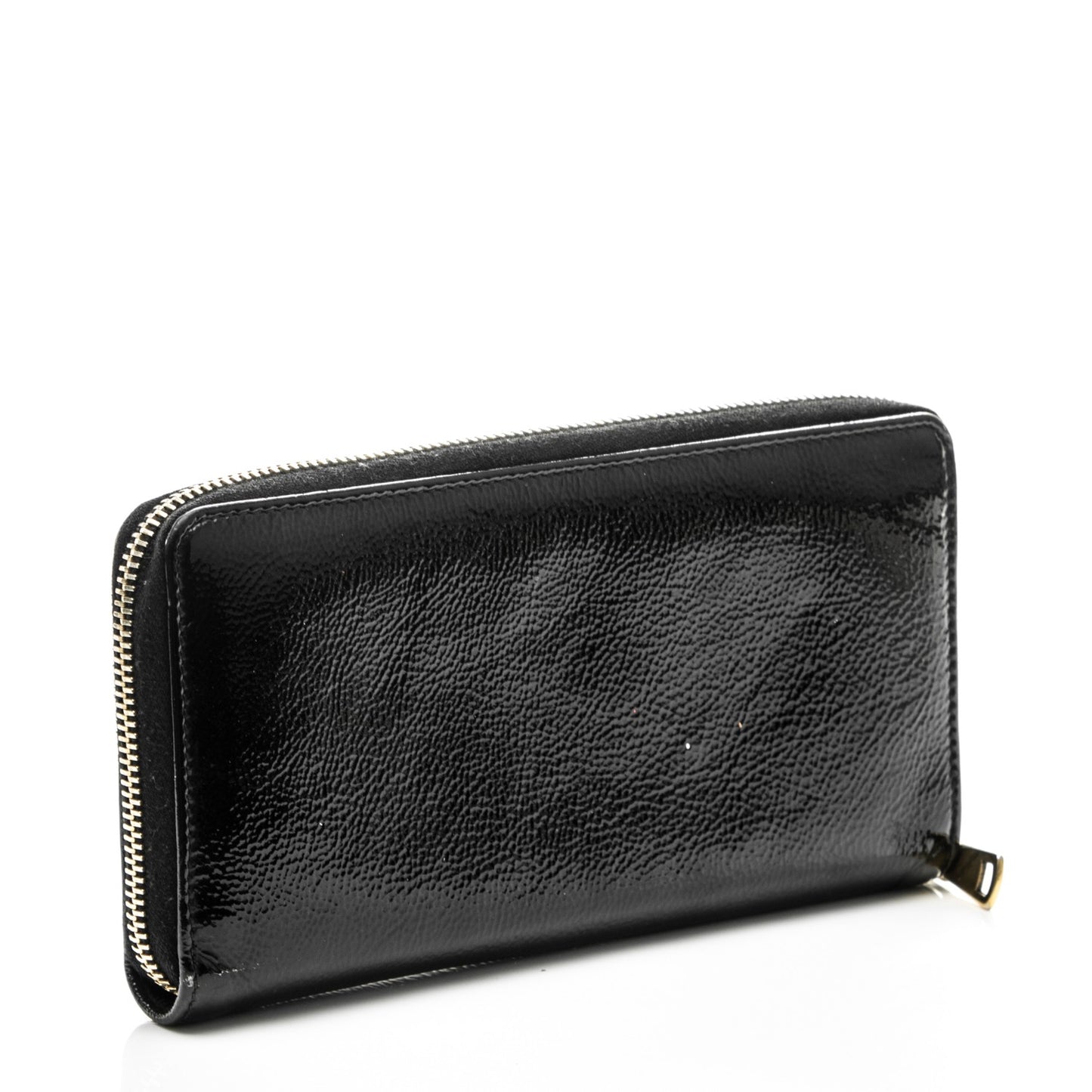 Patent Y Mail Zip Around Wallet Black