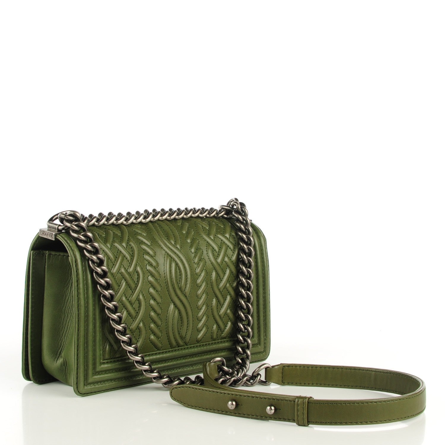 Chanel Lambskin Medium Celtic Boy Flap Green 3 of 9