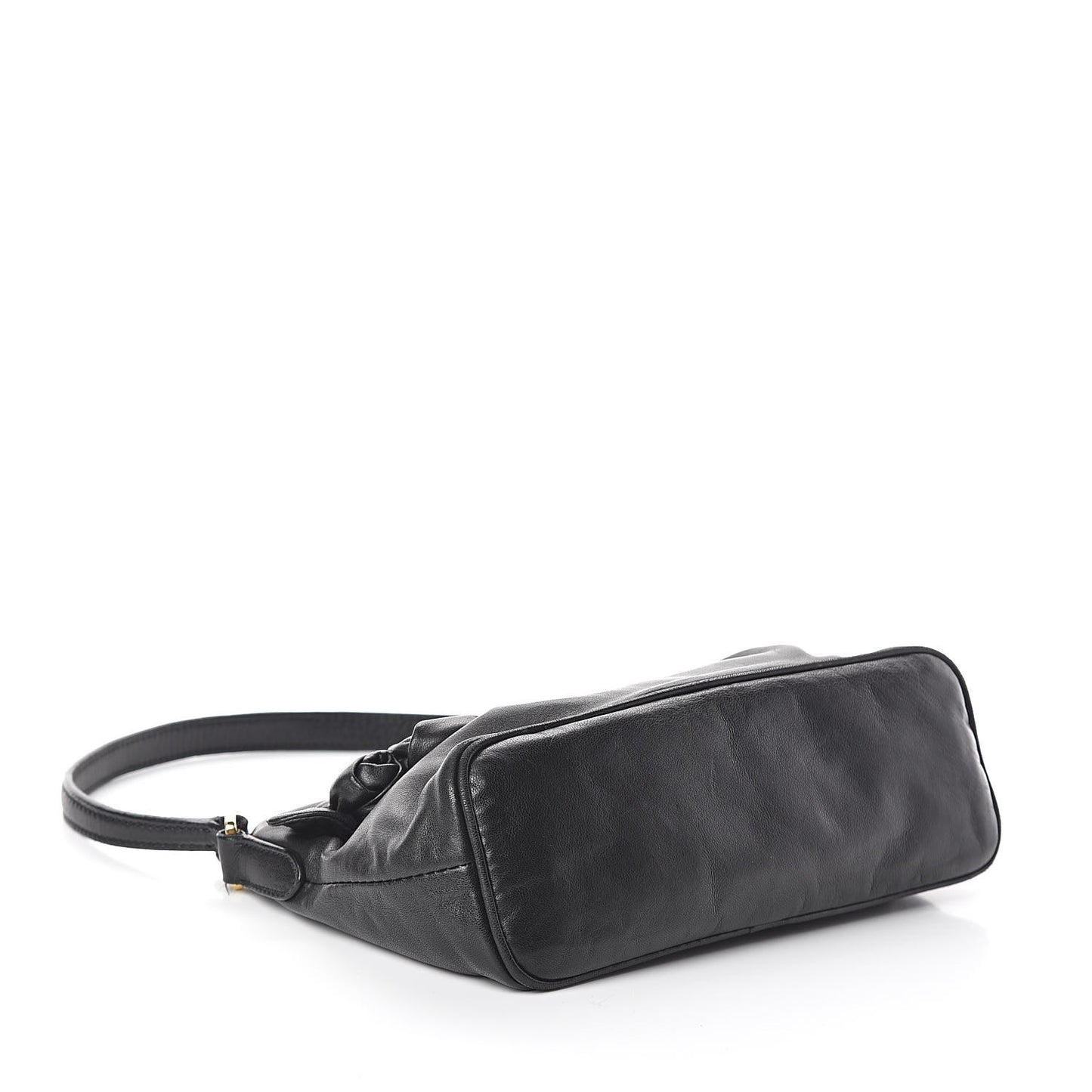 Nappa Flower Shoulder Bag Black