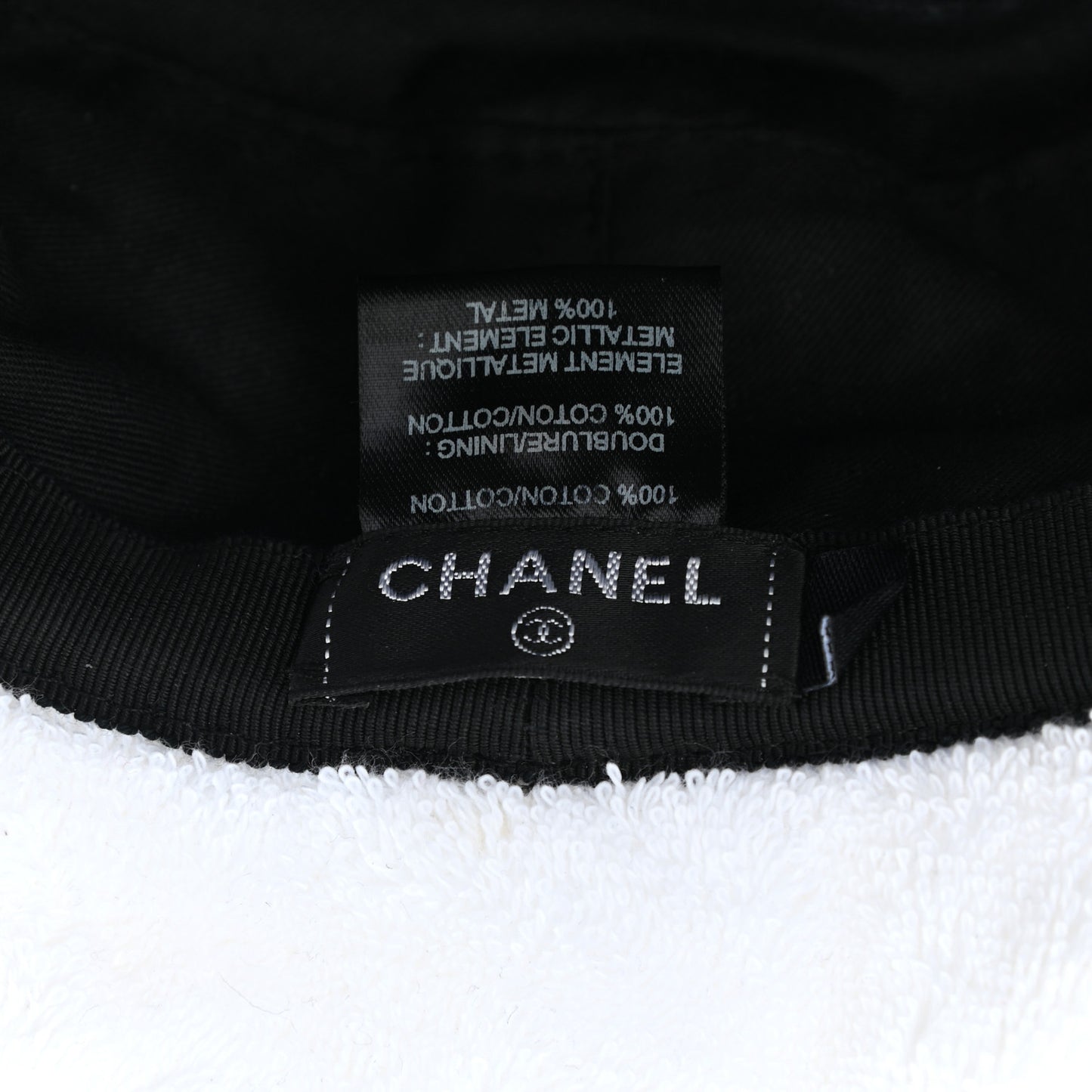 Terry Cloth CC Bucket Hat L White