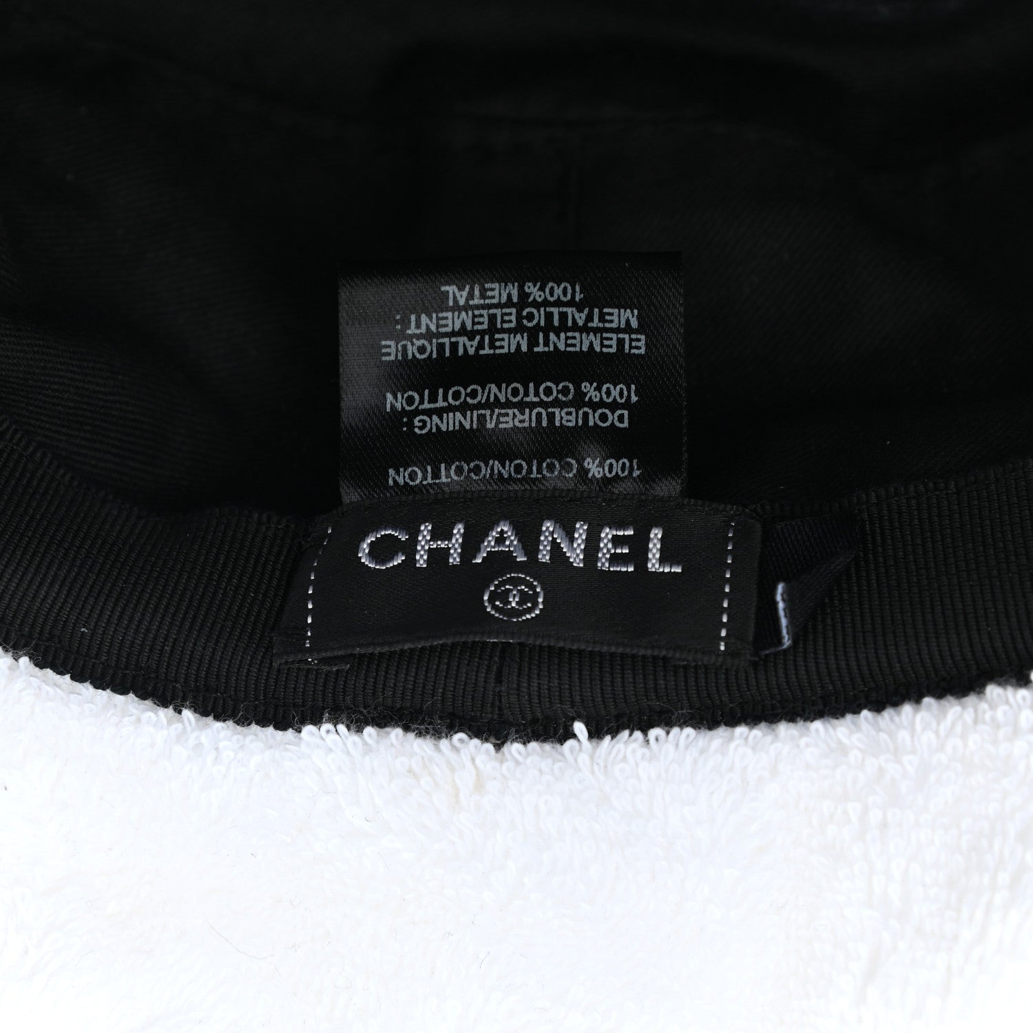 Chanel Terry Cloth CC Bucket Hat L White 7 of 7