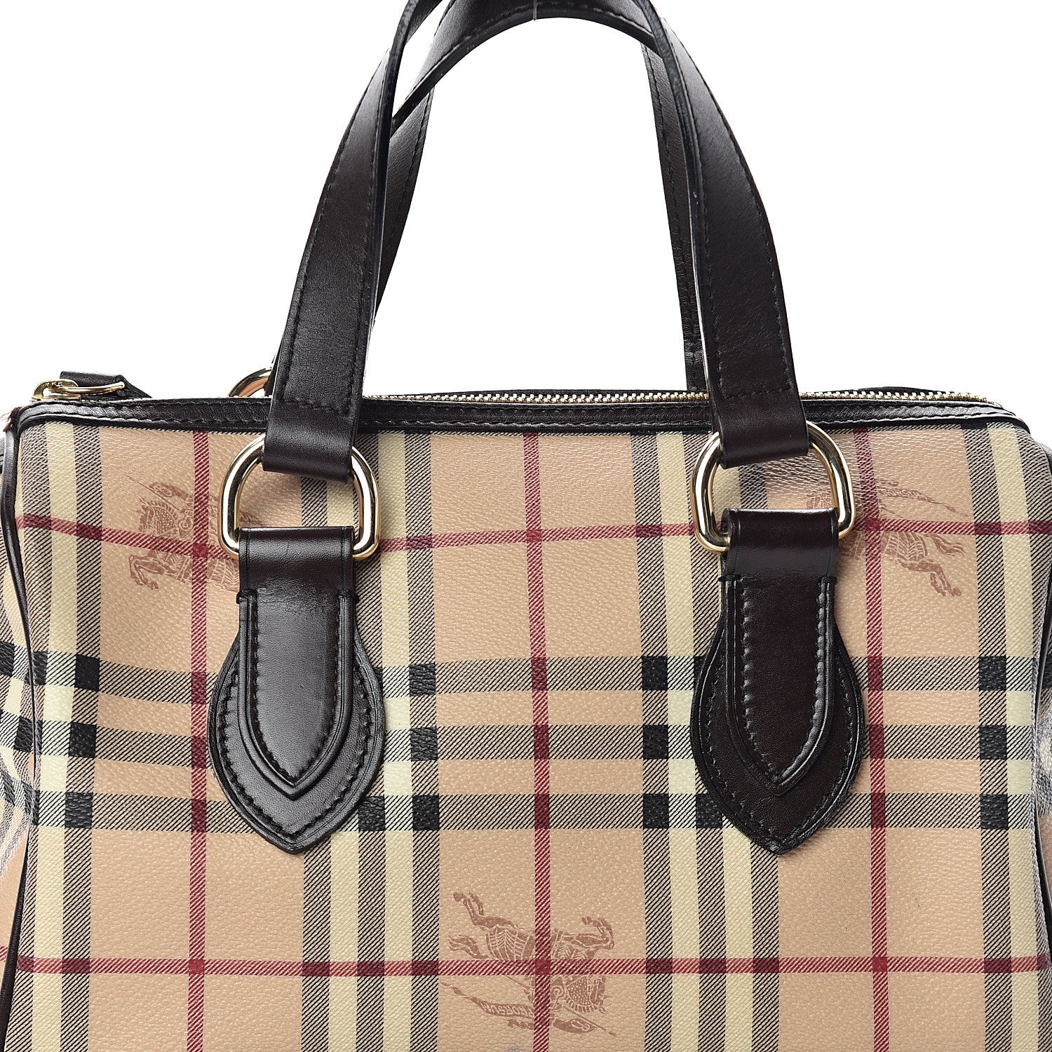 Burberry Haymarket Check Small Chester Bowling Bag Chocolate 6 of 8