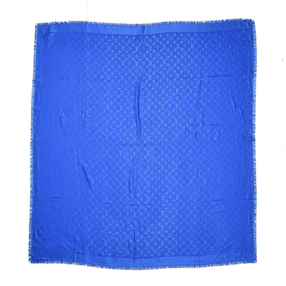 Louis Vuitton Silk Wool Monogram Shawl Blue 1 of 4