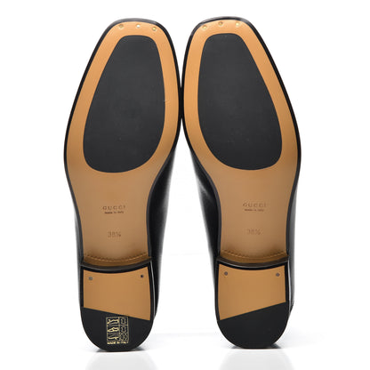 Gucci Goatskin Womens Horsebit Mid-Heel Loafers 38.5 Black 9 of 11