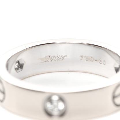 Cartier 18K White Gold 3 Diamond 5.5mm LOVE Ring 60 9 5 of 6