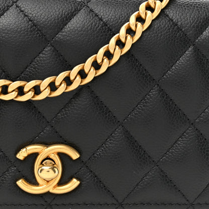 Chanel Caviar Quilted Sweetheart Wallet On Chain WOC Black 9 of 12