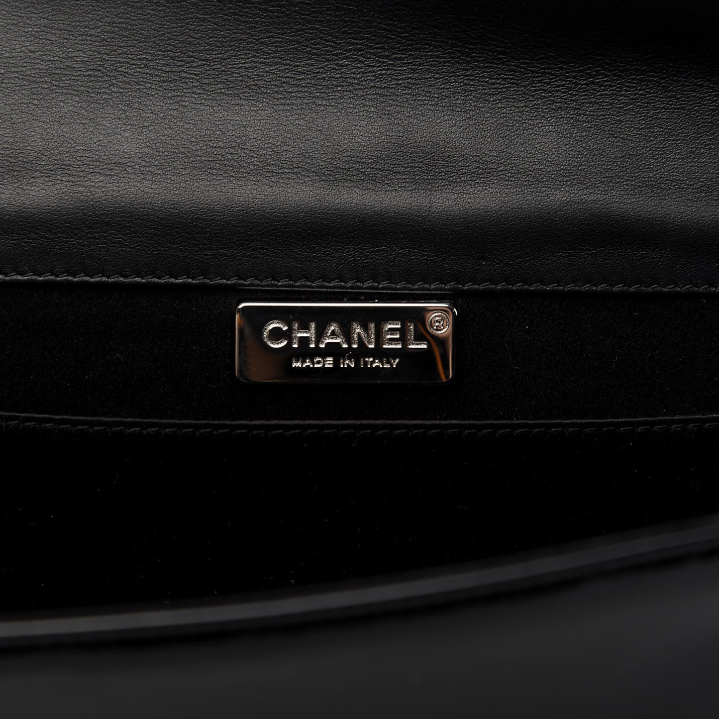 Patent Quilted Boy Flap Clutch Black