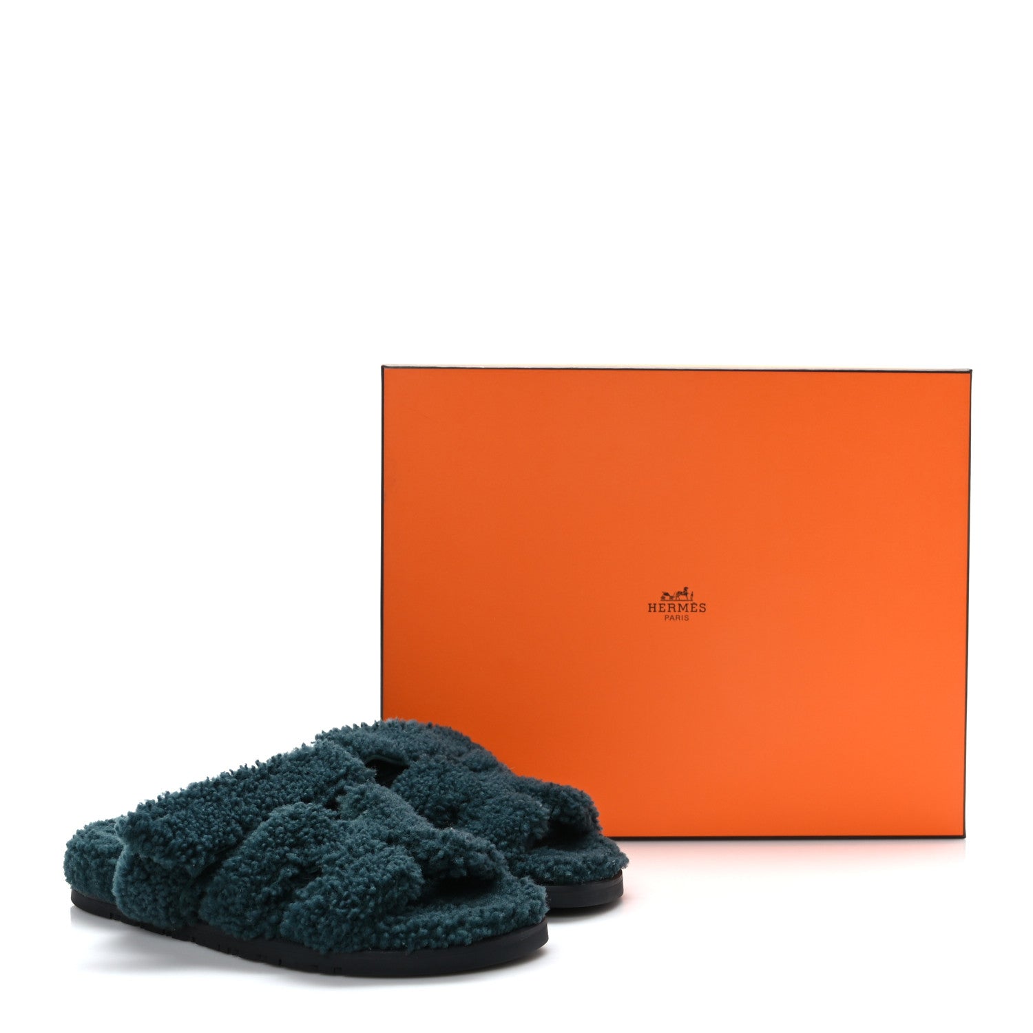 Hermes Woolskin Womens Chypre Sandals 38 Vert Anglais 8 of 8