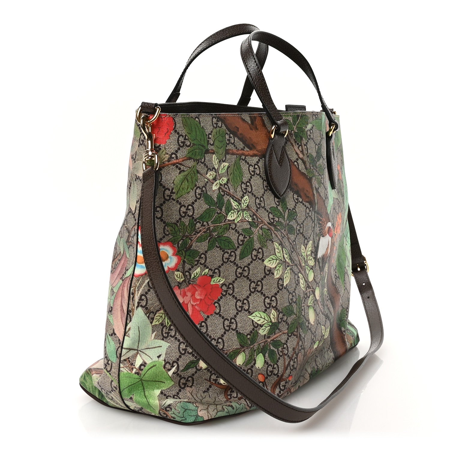 Gucci Soft GG Supreme Monogram Tian Medium Crossbody Tote Beige Multicolor New Acero 3 of 11