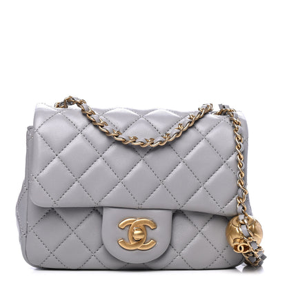 Chanel Lambskin Quilted Mini Pearl Crush Flap Light Grey 1 of 4