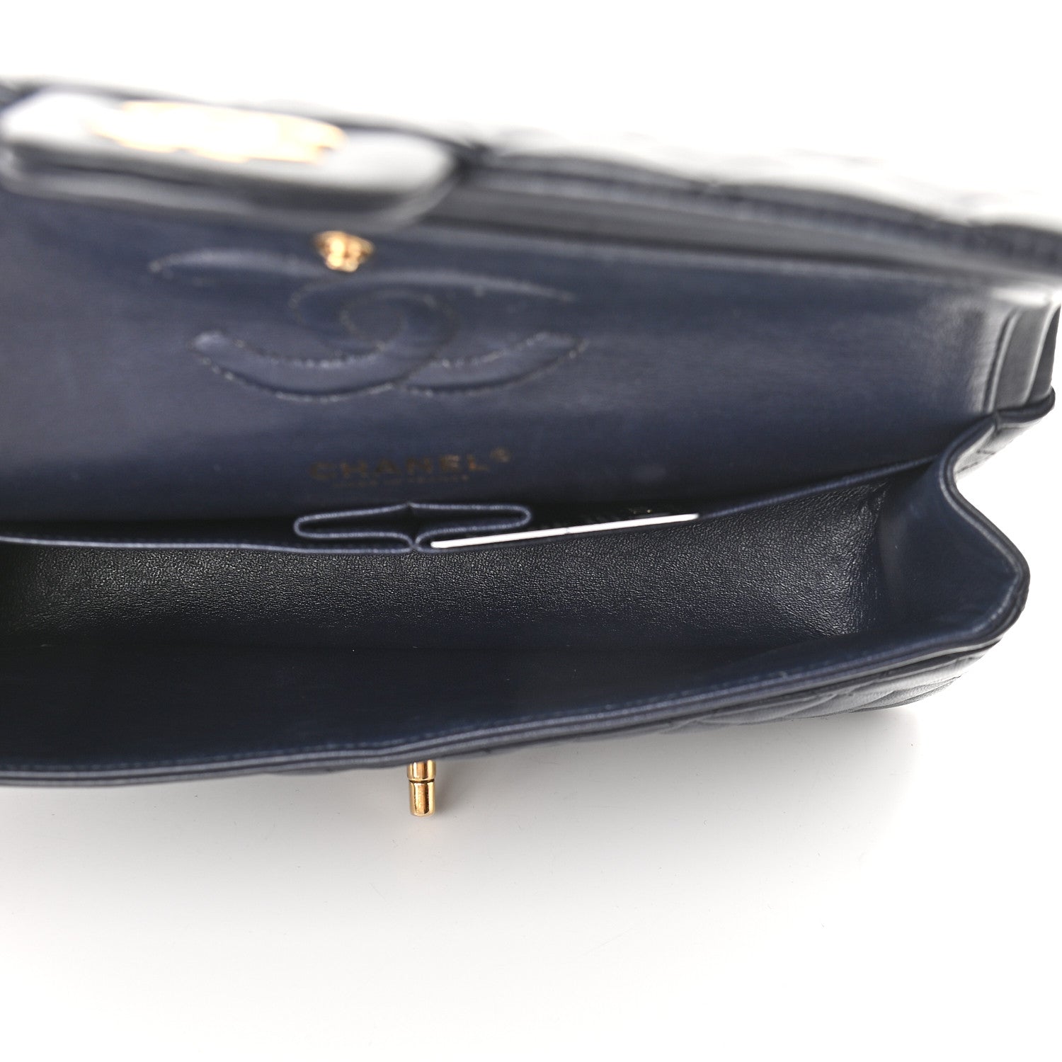 Chanel Lambskin Quilted Medium Double Flap Navy 5 of 9