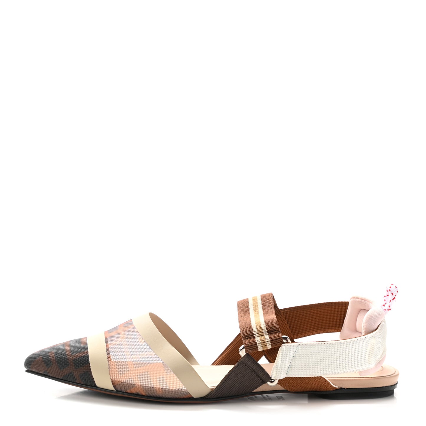Technical Mesh FF Colibri Slingback Ballerina Flats 37.5 Tobacco Moro Camelia Beige Caramello