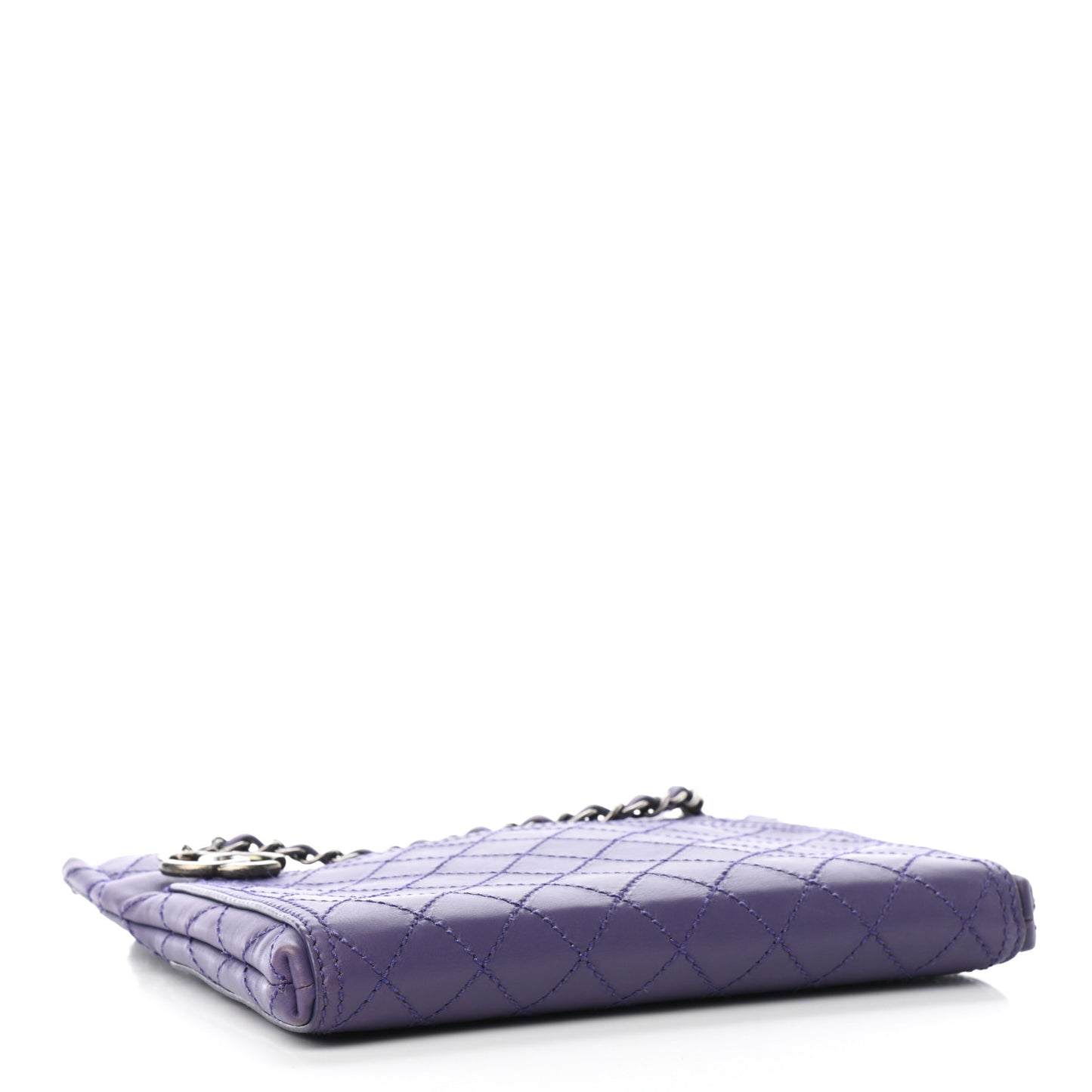 Calfskin Wild Stitch Small Shopping Tote Purple