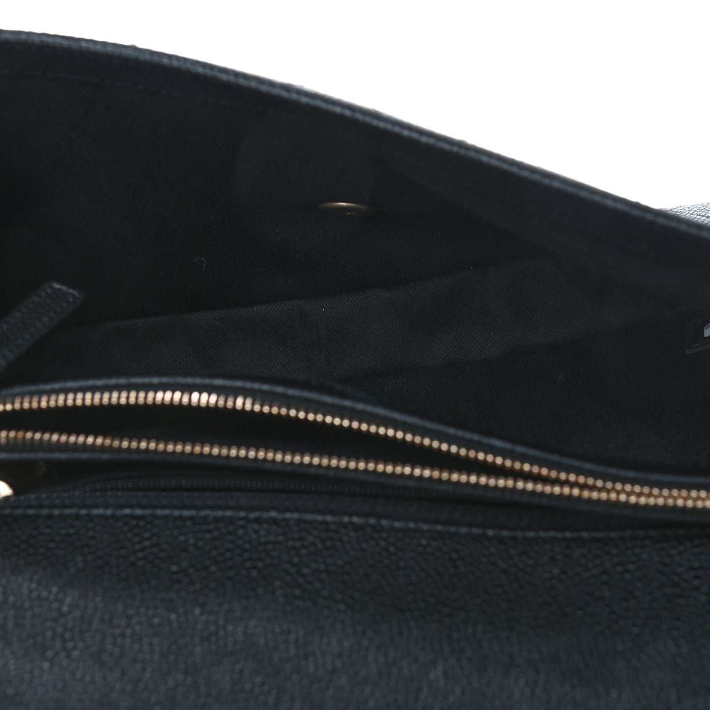 Grained Calfskin Stitched Flap Black