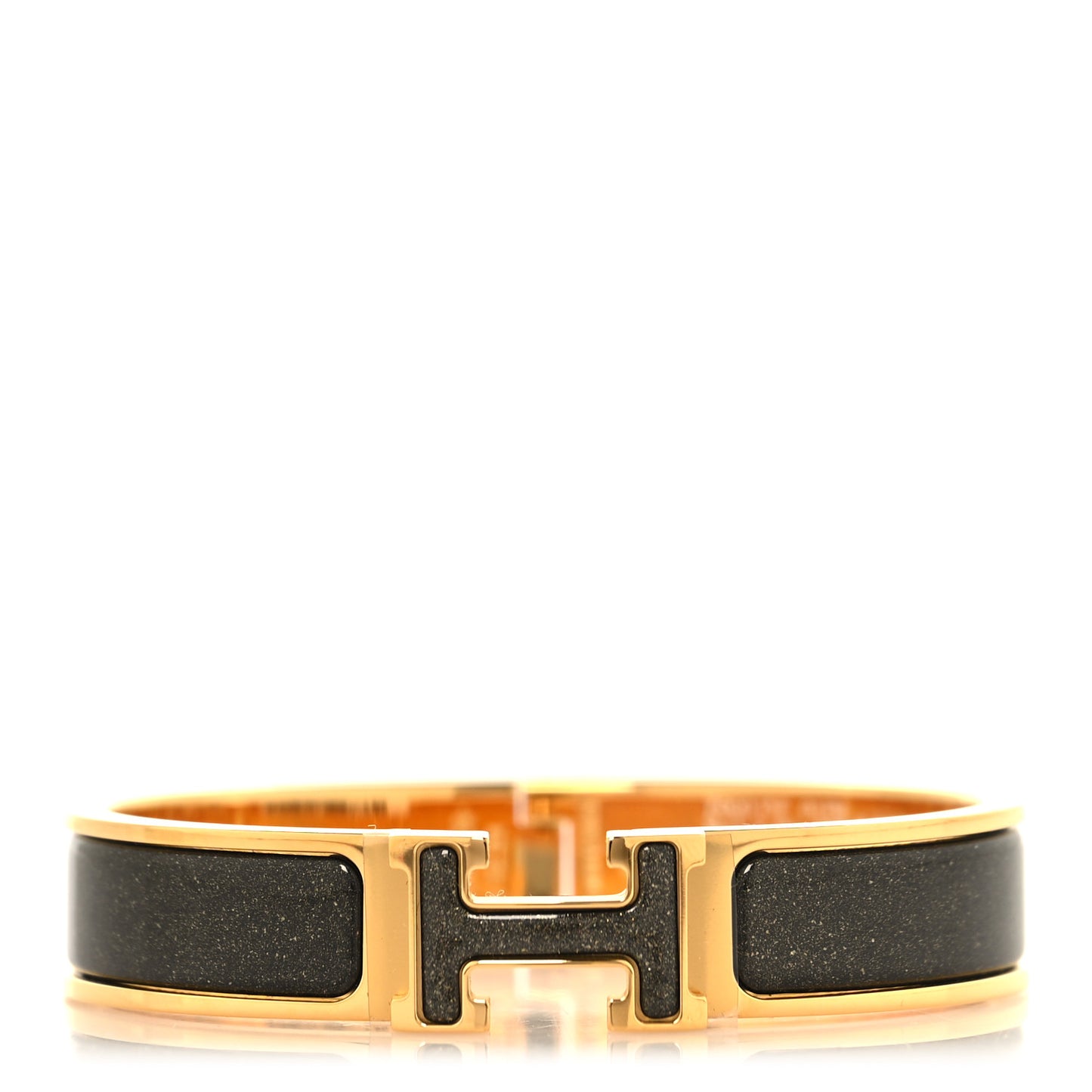 Enamel Glitter Narrow Clic Clac H Bracelet PM Black Dore
