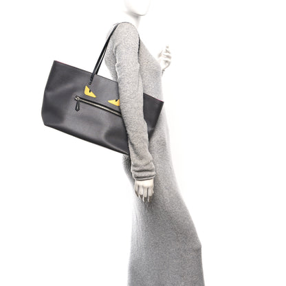 Fendi Vitello Elite Cuoio Monster Buggies Medium Roll Tote Carbone Black Multicolor Magenta 2 of 11