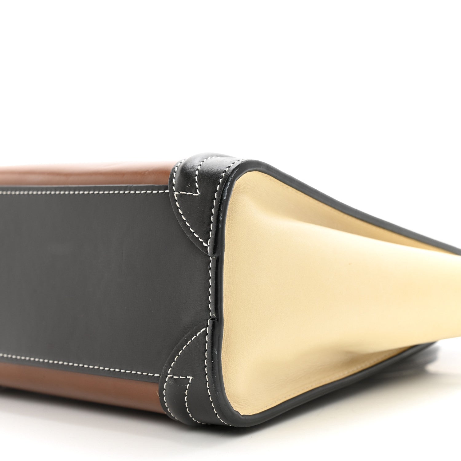 Celine Smooth Calfskin Suede Nano Tri-Color Luggage Chestnut 9 of 9