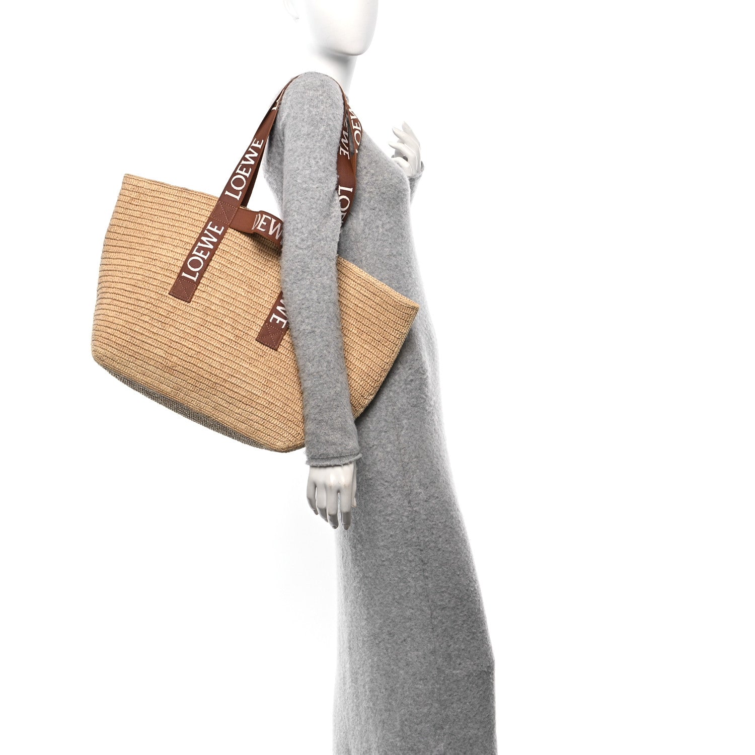 Loewe Raffia Paulas Ibiza Fold Shopper Tote Natural Tan 2 of 10