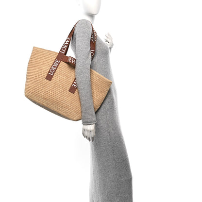Loewe Raffia Paulas Ibiza Fold Shopper Tote Natural Tan 2 of 10