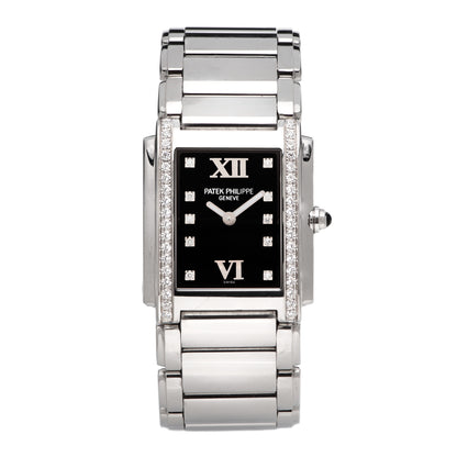 Patek Philippe Stainless Steel Diamond 25mm Twenty-4 Quartz Watch Black 4910/10A-001 1 of 7