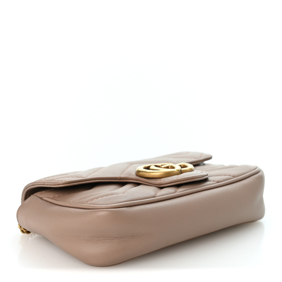 Gucci Calfskin Matelasse Super Mini GG Marmont Shoulder Bag Porcelain Rose 4 of 10