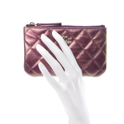 Chanel Iridescent Lambskin Quilted Small Cosmetic Case Purple 2 of 8