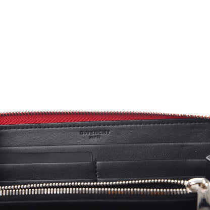 Givenchy Calfskin Logo Zip Around Wallet Red Black 6 of 10
