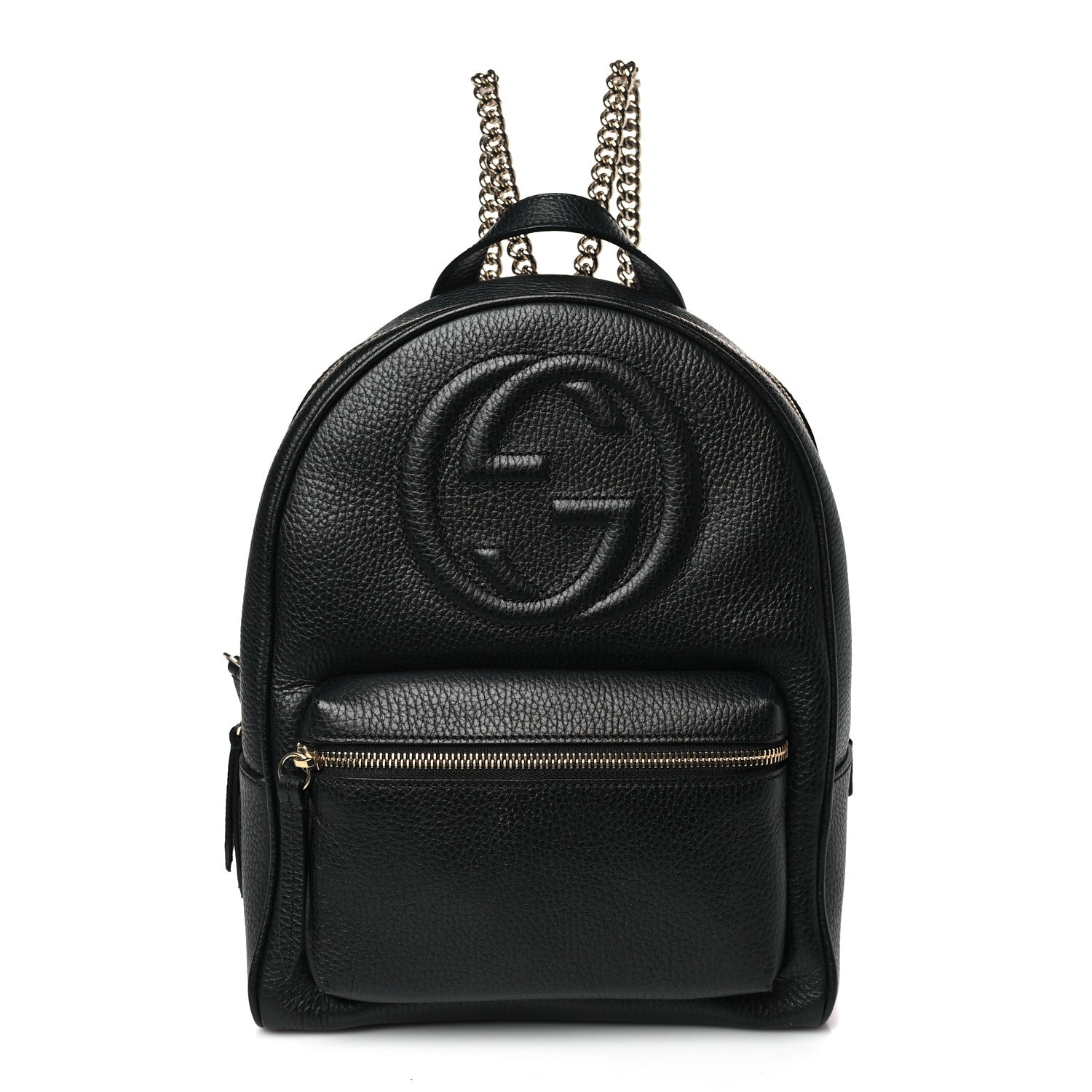 Gucci Pebbled Calfskin Soho Chain Backpack Black 1 of 8
