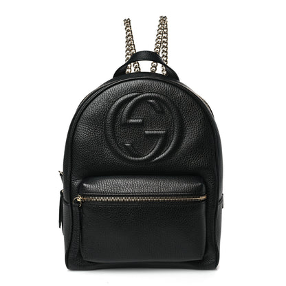 Gucci Pebbled Calfskin Soho Chain Backpack Black 1 of 8