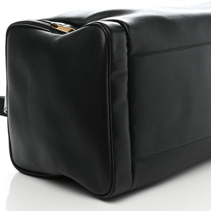 Gucci Grained Calfskin Logo Duffle Bag Black 7 of 16