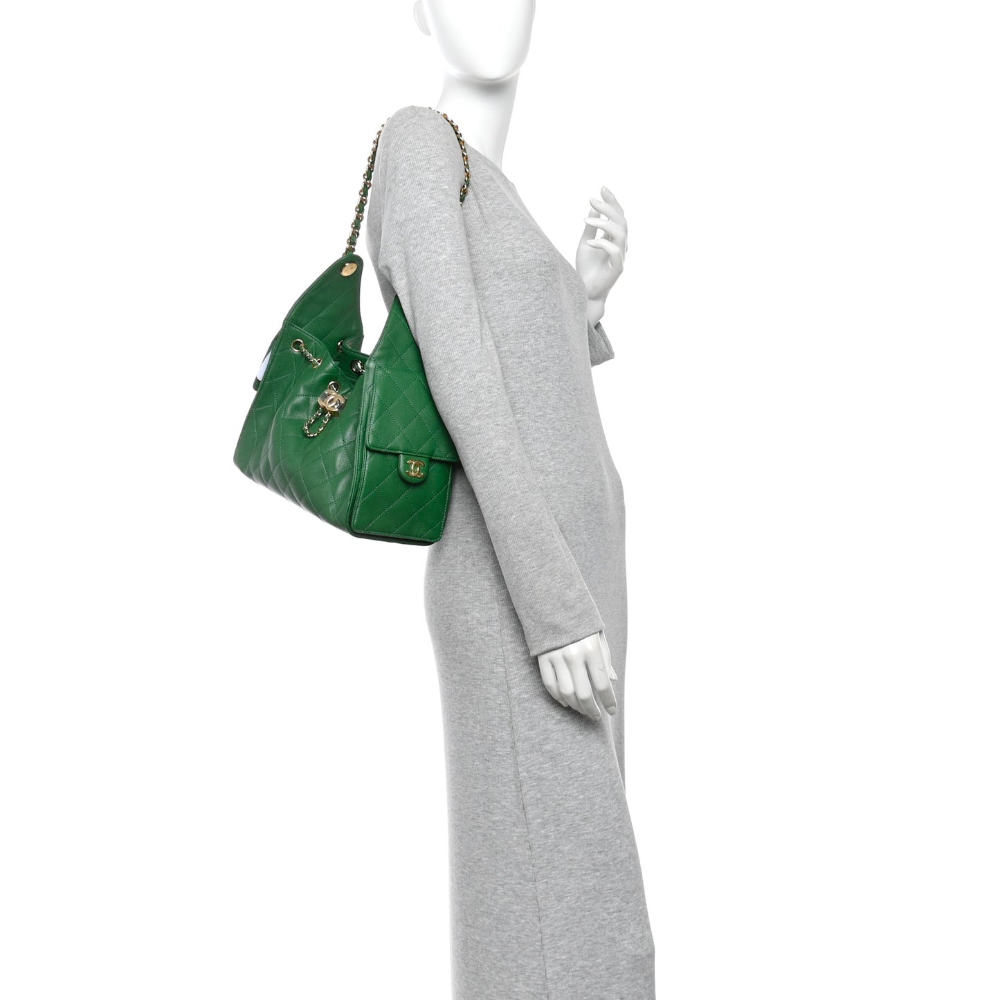 Caviar Quilted Small Chanel 25 Handbag Green