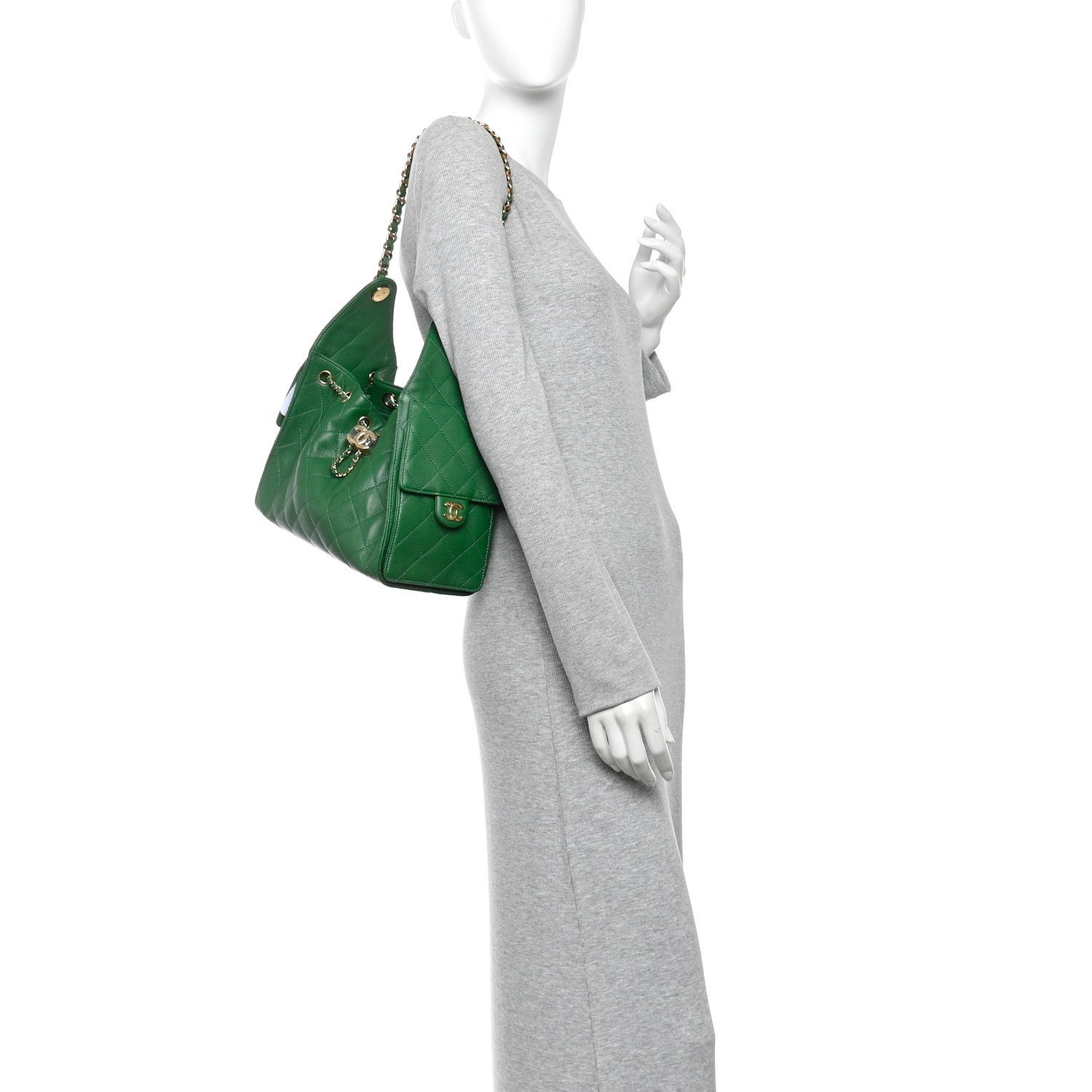 Chanel Caviar Quilted Small Chanel 25 Handbag Green 2 of 10