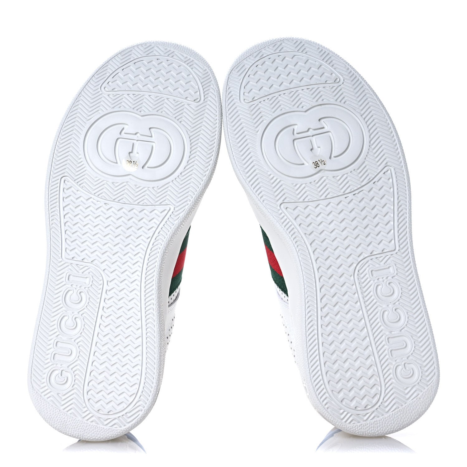 Gucci Calfskin Web Perforated Womens Platform 55mm Sneakers 38.5 White Bright Splash 6 of 9