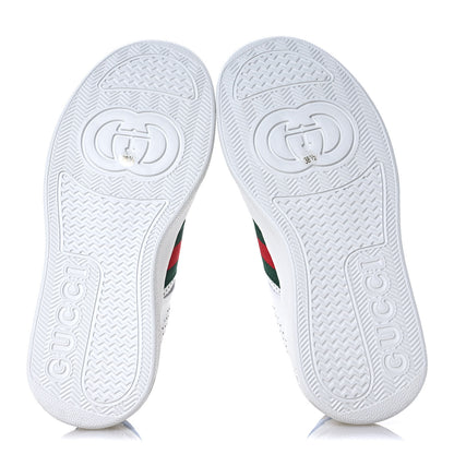 Gucci Calfskin Web Perforated Womens Platform 55mm Sneakers 38.5 White Bright Splash 6 of 9