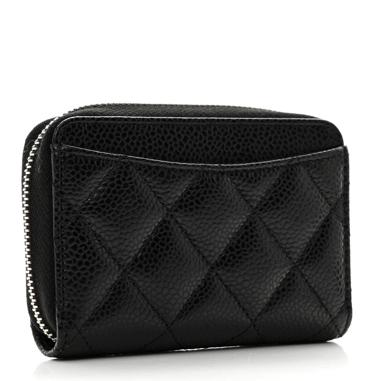 Quilted Zip Coin Purse Black