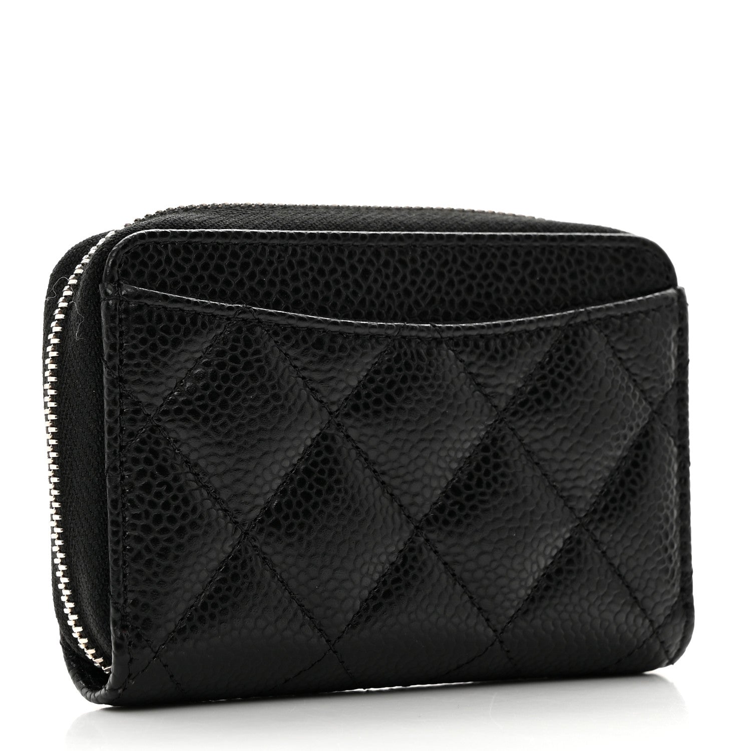 Chanel Quilted Zip Coin Purse Black 3 of 8