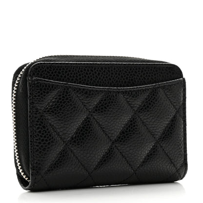 Chanel Quilted Zip Coin Purse Black 3 of 8